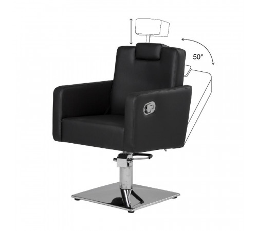 Парикмахерское кресло МД-166 гидравлика, регулировка спинки и подголовника