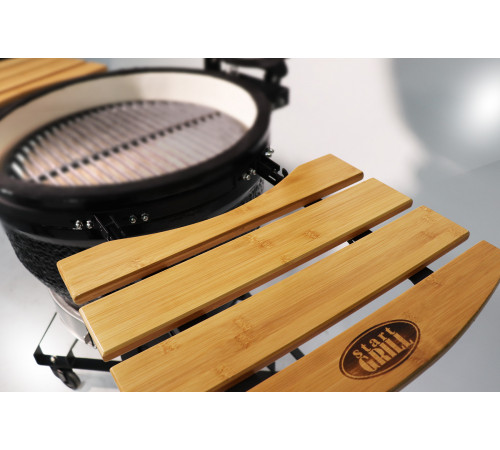 Керамический гриль-барбекю 22 дюйма (черный) (56 см)