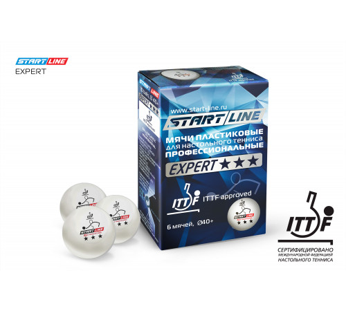Мячи Start line EXPERT V40+ 3* (ITTF) (6 шт)